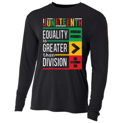 Juneteenth Equality Is Greater Than Division Afro Cooling Performance Long Sleeve Crew