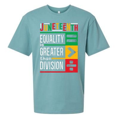 Juneteenth Equality Is Greater Than Division Afro Sueded Cloud Jersey T-Shirt