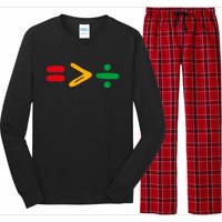 Juneteenth Equality Is Greater Than Division Afro Long Sleeve Pajama Set