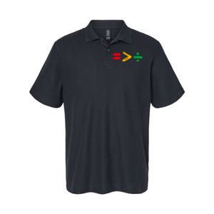 Juneteenth Equality Is Greater Than Division Afro Softstyle Adult Sport Polo