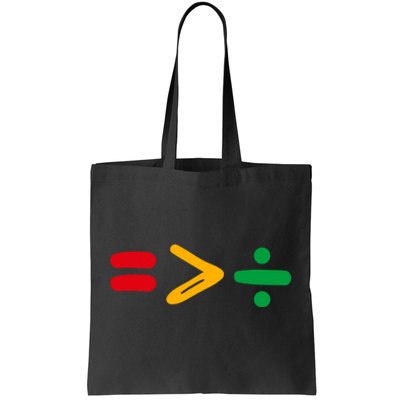 Juneteenth Equality Is Greater Than Division Afro Tote Bag