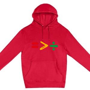 Juneteenth Equality Is Greater Than Division Afro Premium Pullover Hoodie