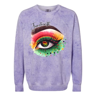 Junenth Eye June 19th 1865 Vibes Only Junenth Eye Great Gift Colorblast Crewneck Sweatshirt