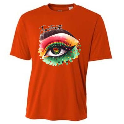 Junenth Eye June 19th 1865 Vibes Only Junenth Eye Great Gift Cooling Performance Crew T-Shirt