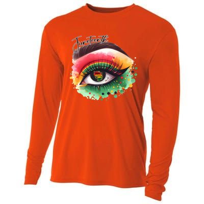 Junenth Eye June 19th 1865 Vibes Only Junenth Eye Great Gift Cooling Performance Long Sleeve Crew