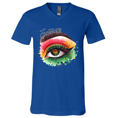 Junenth Eye June 19th 1865 Vibes Only Junenth Eye Great Gift V-Neck T-Shirt