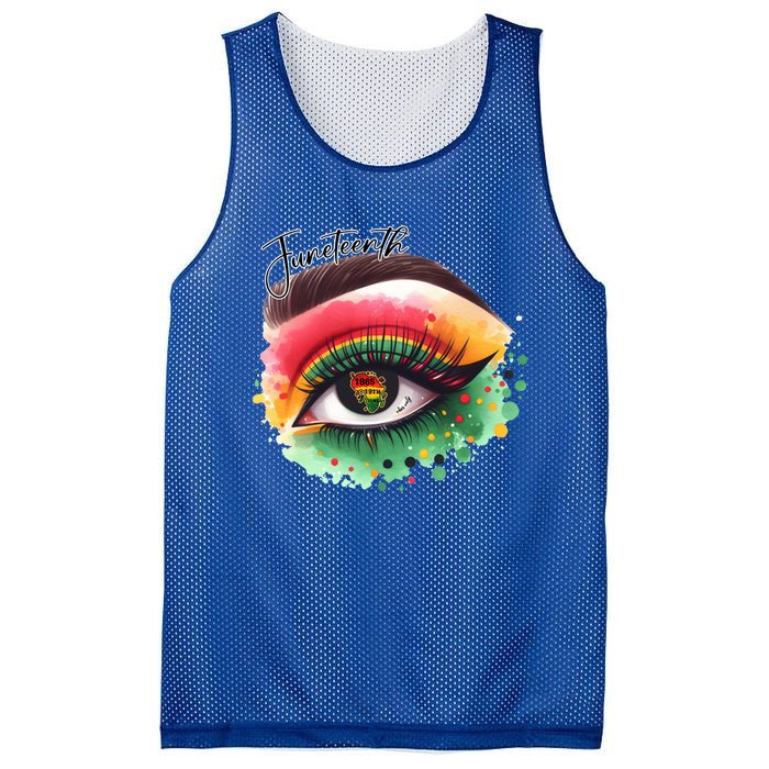 Junenth Eye June 19th 1865 Vibes Only Junenth Eye Great Gift Mesh Reversible Basketball Jersey Tank