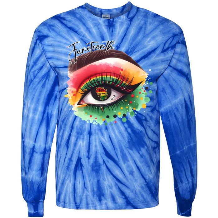 Junenth Eye June 19th 1865 Vibes Only Junenth Eye Great Gift Tie-Dye Long Sleeve Shirt