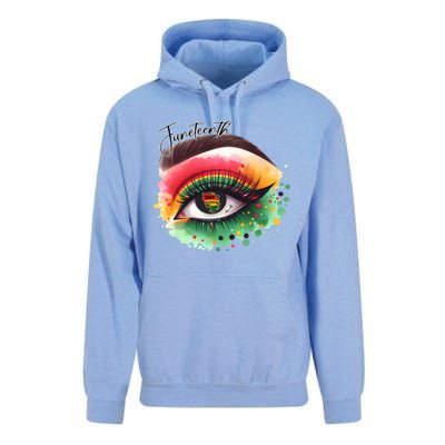 Junenth Eye June 19th 1865 Vibes Only Junenth Eye Great Gift Unisex Surf Hoodie