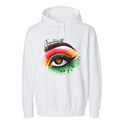 Junenth Eye June 19th 1865 Vibes Only Junenth Eye Great Gift Garment-Dyed Fleece Hoodie