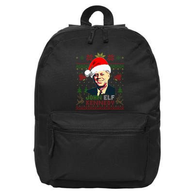 John Elf Kennedy Funny Christmas 16 in Basic Backpack
