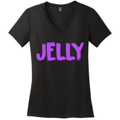 Jelly Matching Women's V-Neck T-Shirt
