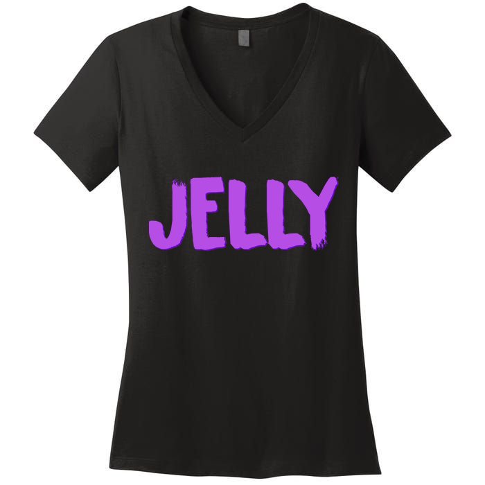 Jelly Matching Women's V-Neck T-Shirt