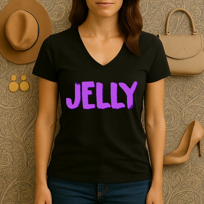 Jelly Matching Women's V-Neck T-Shirt