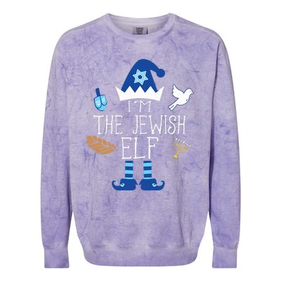 Jewish Elf Matching Family Christmas Hanukkah Chanukah  Colorblast Crewneck Sweatshirt