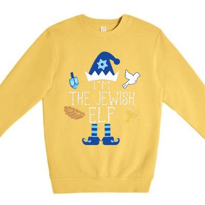 Jewish Elf Matching Family Christmas Hanukkah Chanukah  Premium Crewneck Sweatshirt