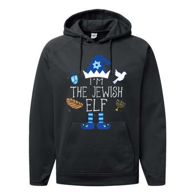 Jewish Elf Matching Family Christmas Hanukkah Chanukah  Performance Fleece Hoodie