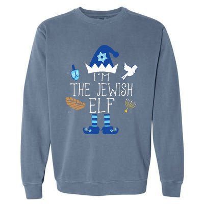 Jewish Elf Matching Family Christmas Hanukkah Chanukah  Garment-Dyed Sweatshirt