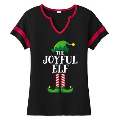 Joyful Elf Matching Family Group Christmas Party Ladies Halftime Notch Neck Tee