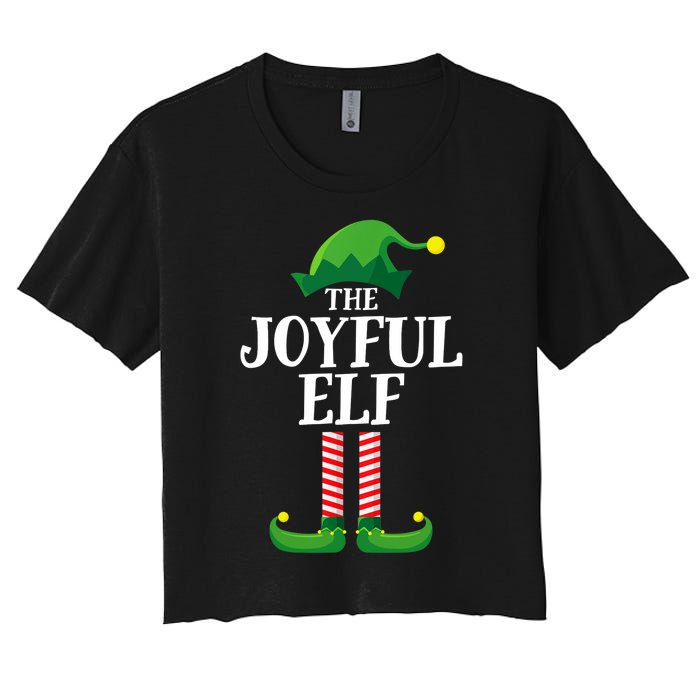 Joyful Elf Matching Family Group Christmas Party Women's Crop Top Tee