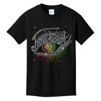 Juneteenth Eyes Rhinestone Melanin Black  Queen Afro Kids T-Shirt