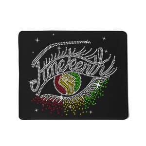 Juneteenth Eyes Rhinestone Melanin Black  Queen Afro Mousepad