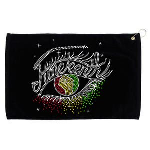 Juneteenth Eyes Rhinestone Melanin Black  Queen Afro Grommeted Golf Towel