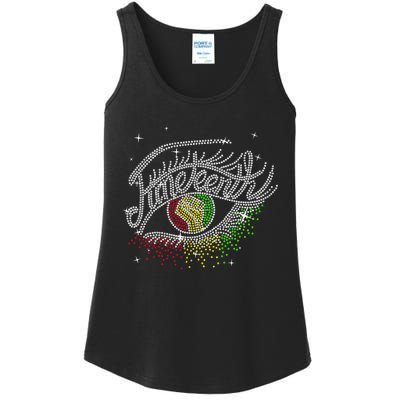 Juneteenth Eyes Rhinestone Black Women Queen Afro Black Ladies Essential Tank