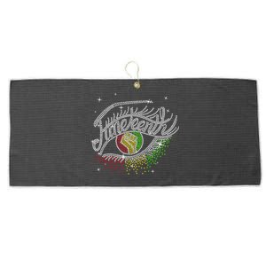 Juneteenth Eyes Rhinestone Black Wo Queen Afro Black Large Microfiber Waffle Golf Towel