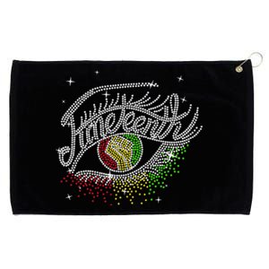 Juneteenth Eyes Rhinestone Black Wo Queen Afro Black Grommeted Golf Towel