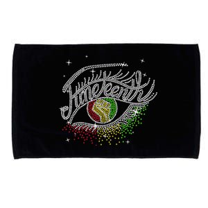 Juneteenth Eyes Rhinestone Black Wo Queen Afro Black Microfiber Hand Towel