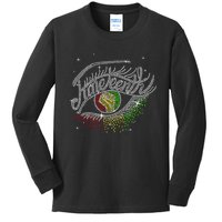 Juneteenth Eyes Rhinestone Black Queen Afro Black Girl Kids Long Sleeve Shirt