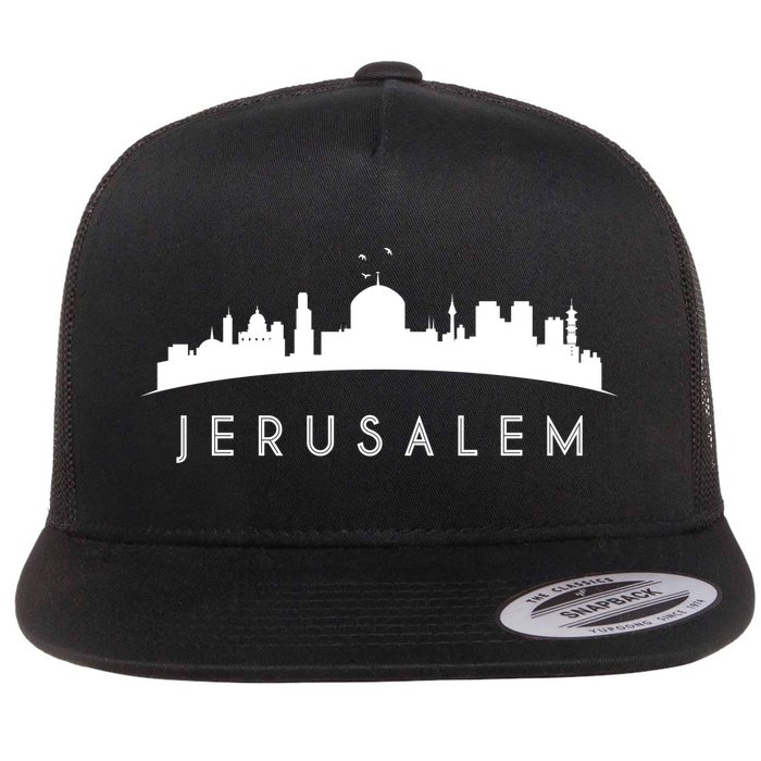 Jerusalem Skyline Flat Bill Trucker Hat