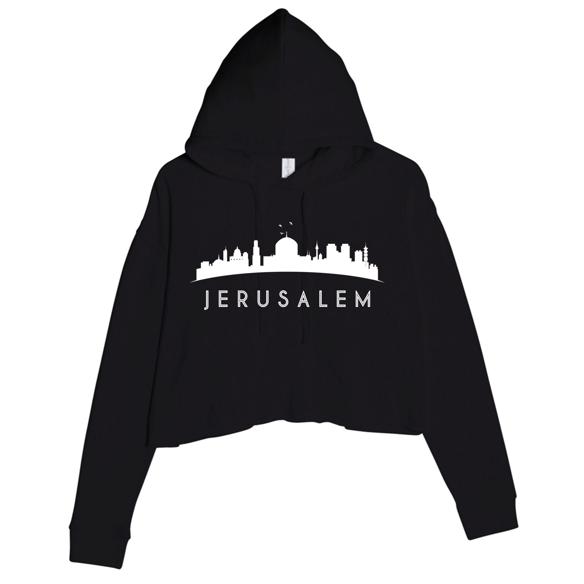 Jerusalem Skyline Crop Fleece Hoodie
