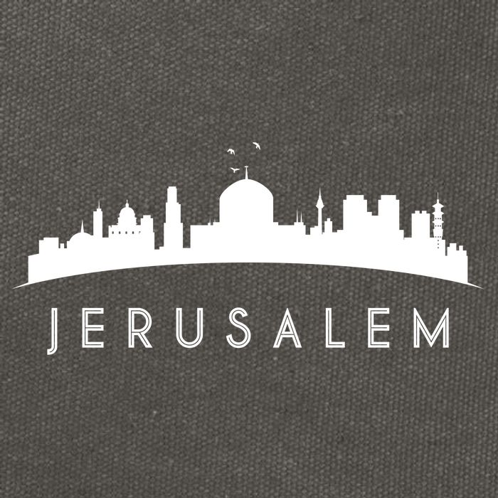 Jerusalem Skyline Cotton Canvas Backpack