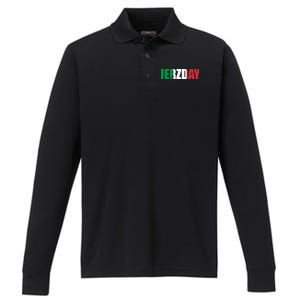 Jerzday Italian Party Logo Performance Long Sleeve Polo