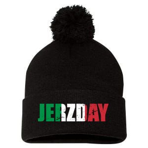 Jerzday Italian Party Logo Pom Pom 12in Knit Beanie