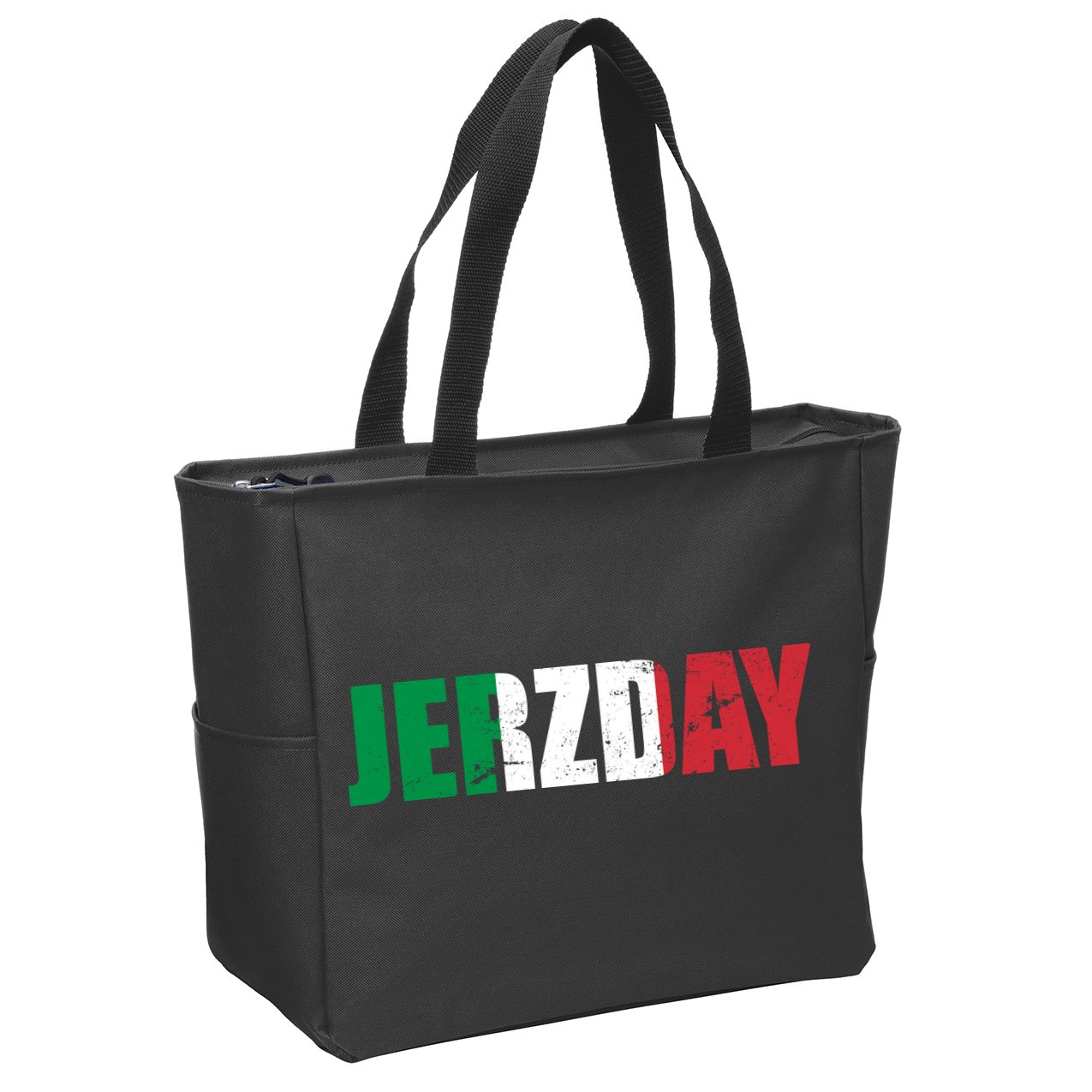 Jerzday Italian Party Logo Zip Tote Bag