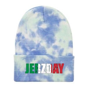 Jerzday Italian Party Logo Tie Dye 12in Knit Beanie