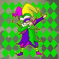 Jester Dabbing Mardi Gras Legacy Tie Dye Trucker Hat
