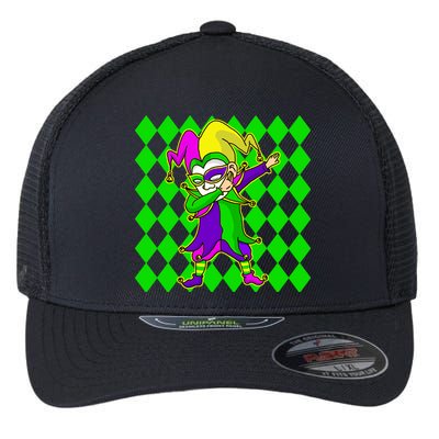 Jester Dabbing Mardi Gras Flexfit Unipanel Trucker Cap