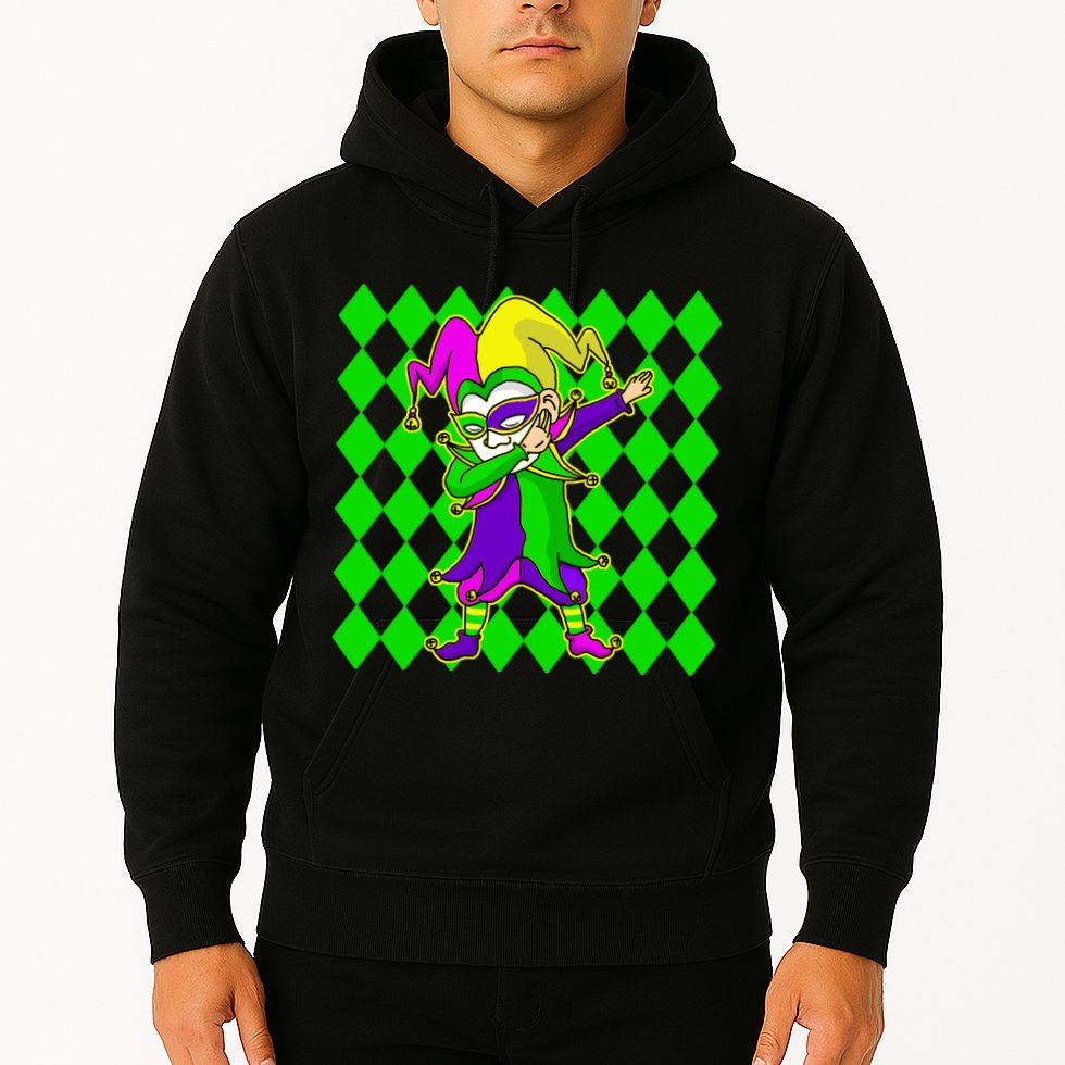 Jester Dabbing Mardi Gras Hoodie