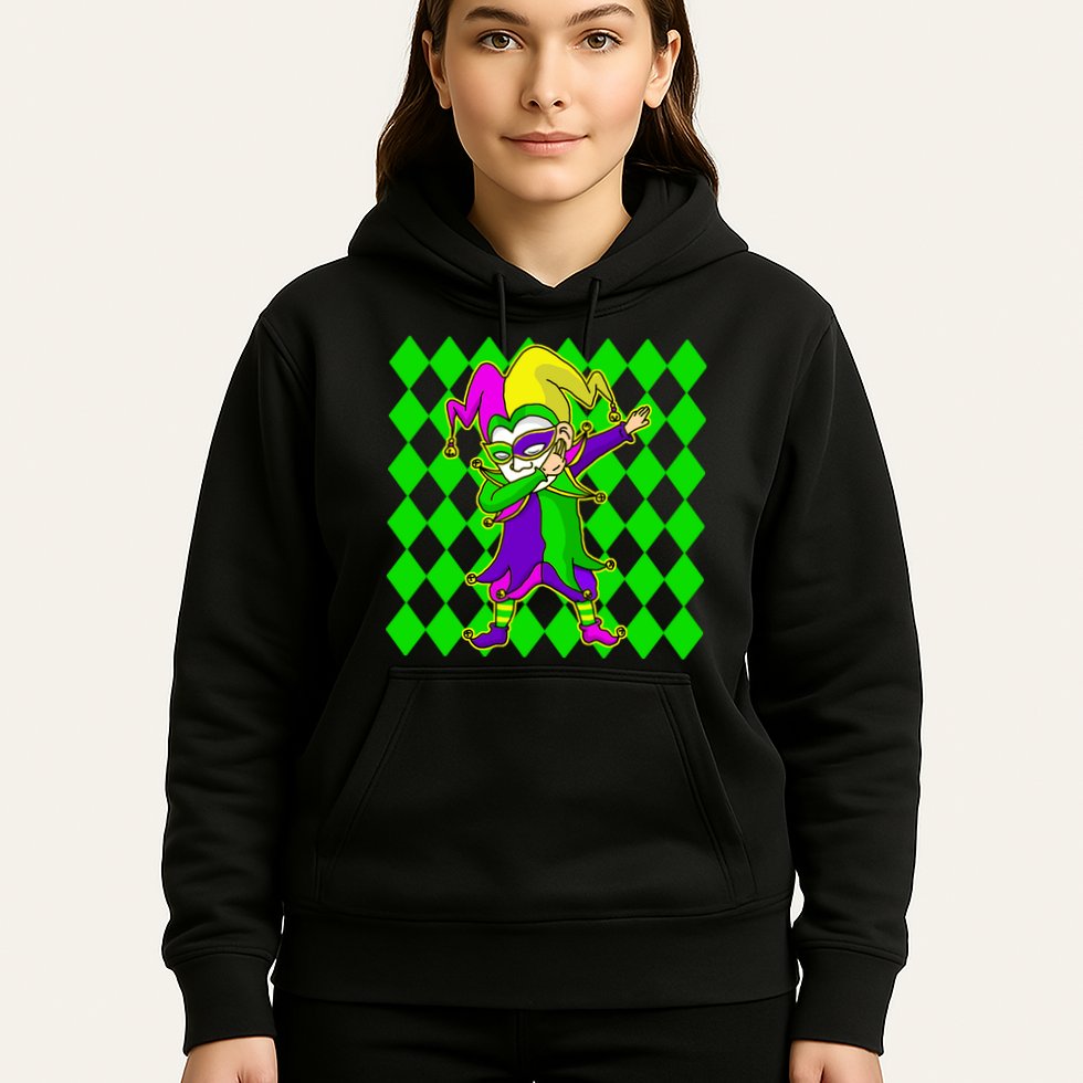 Jester Dabbing Mardi Gras Hoodie