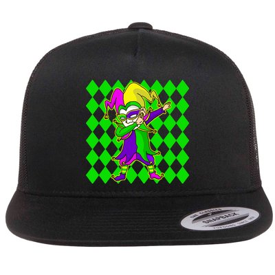 Jester Dabbing Mardi Gras Flatbill Hat
