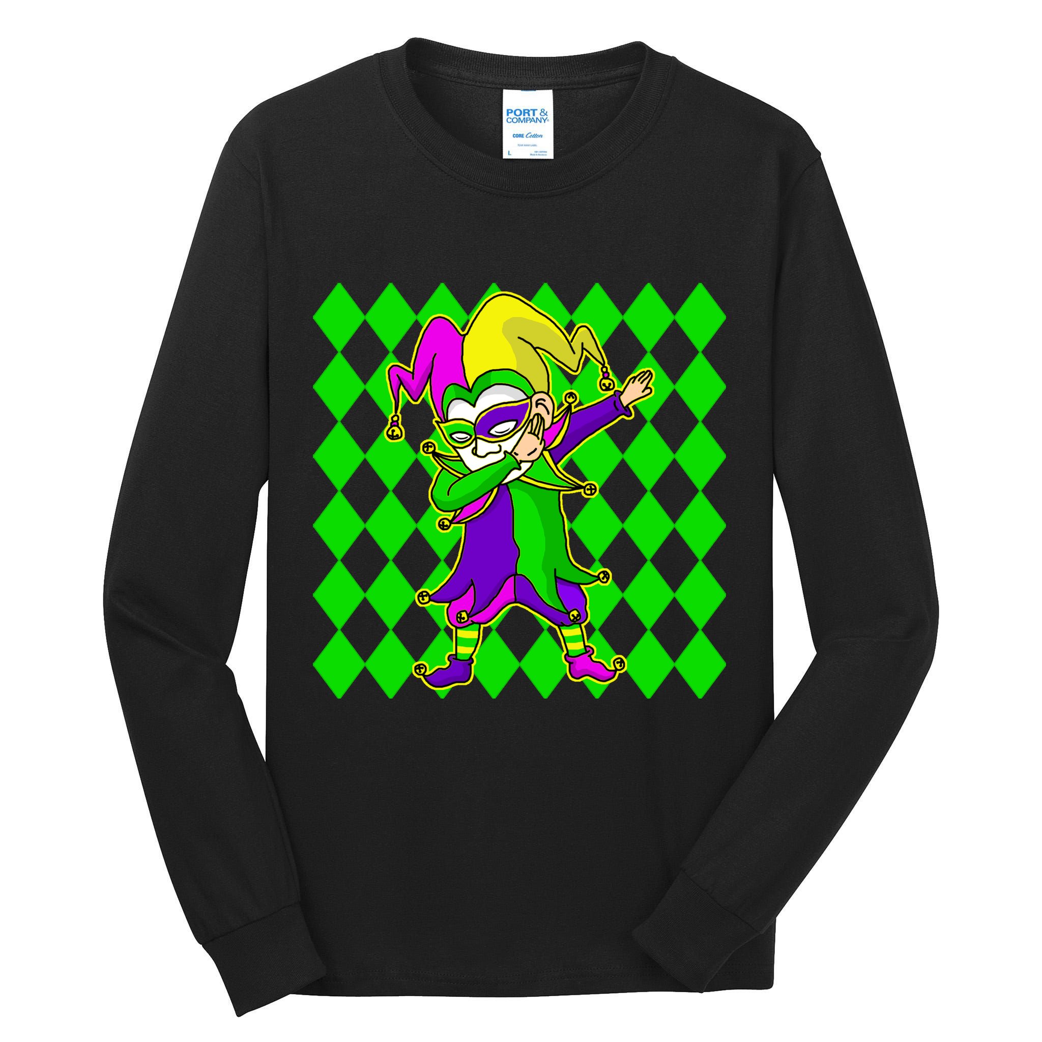 Jester Dabbing Mardi Gras Tall Long Sleeve T-Shirt