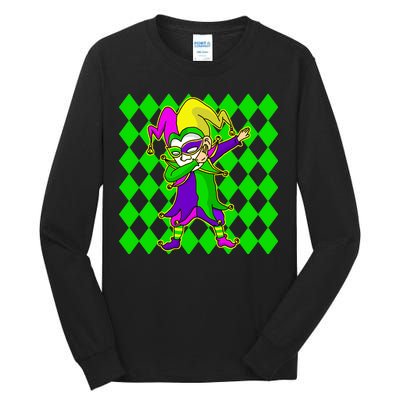 Jester Dabbing Mardi Gras Tall Long Sleeve T-Shirt