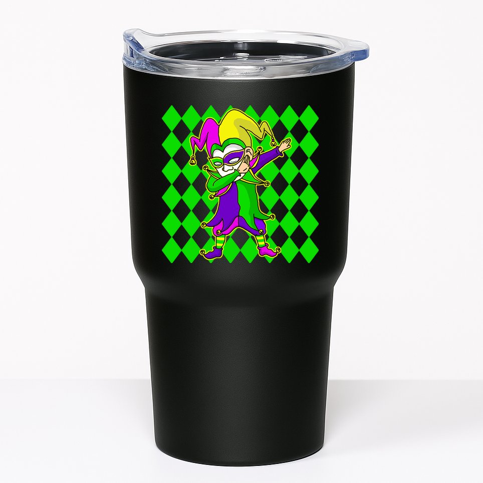 Jester Dabbing Mardi Gras Tumbler
