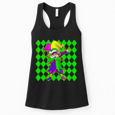 Jester Dabbing Mardi Gras Womens Tank Top