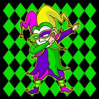 Jester Dabbing Mardi Gras Baby Bodysuit
