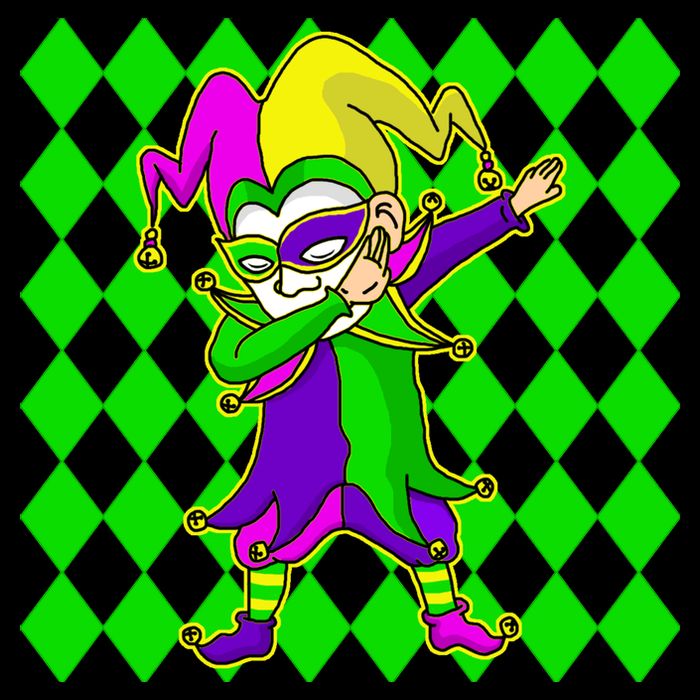 Jester Dabbing Mardi Gras Baby Bodysuit